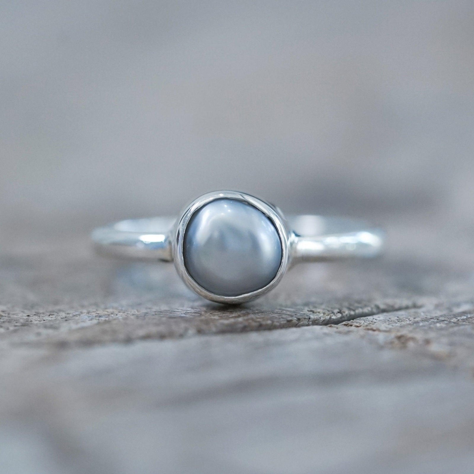 Quirky Freshwater Keshi Pearl Ring in Sterling Silver
