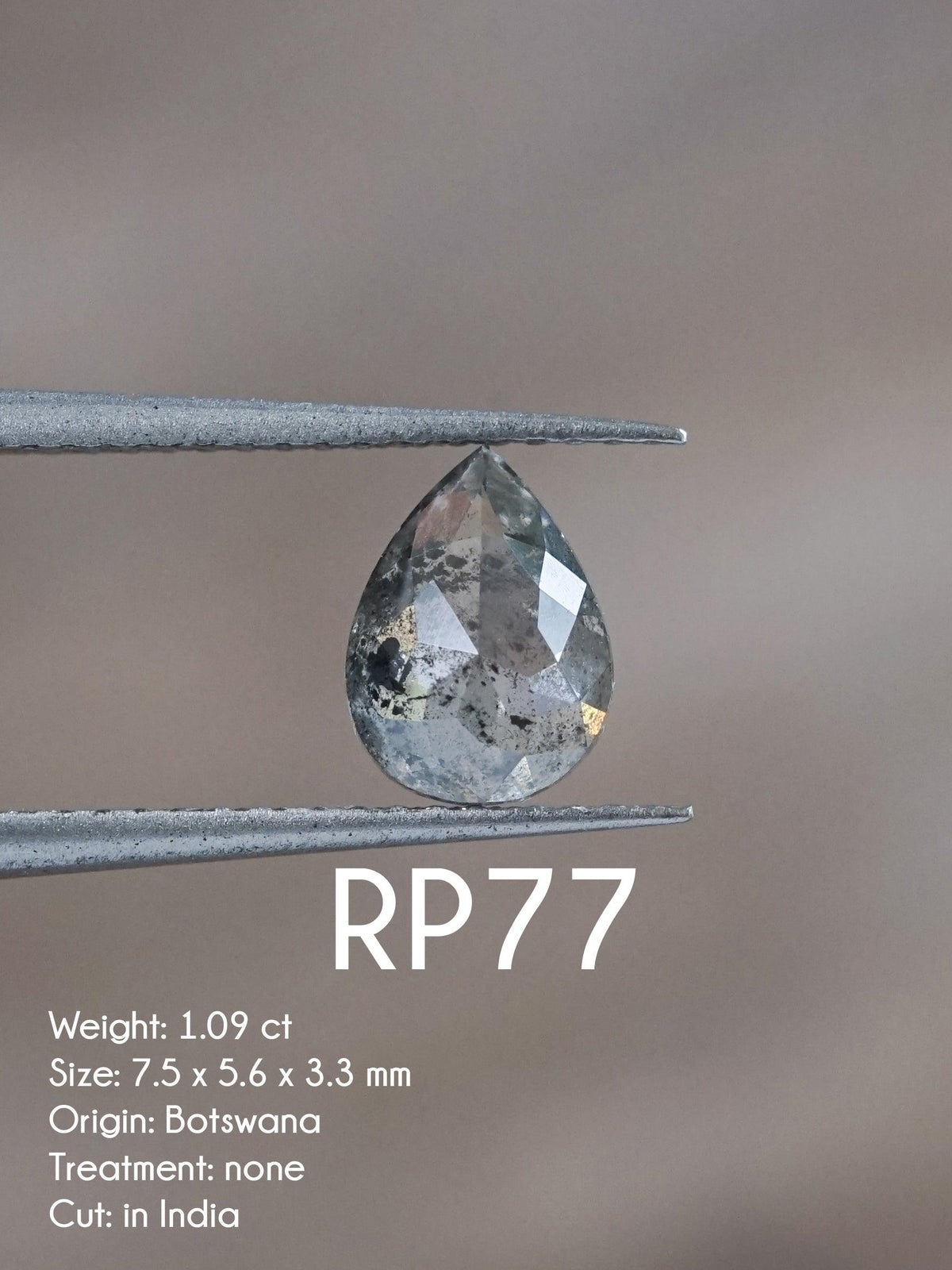 Custom Rose Cut Pear Diamond Ring - Gardens of the Sun | Ethical Jewelry