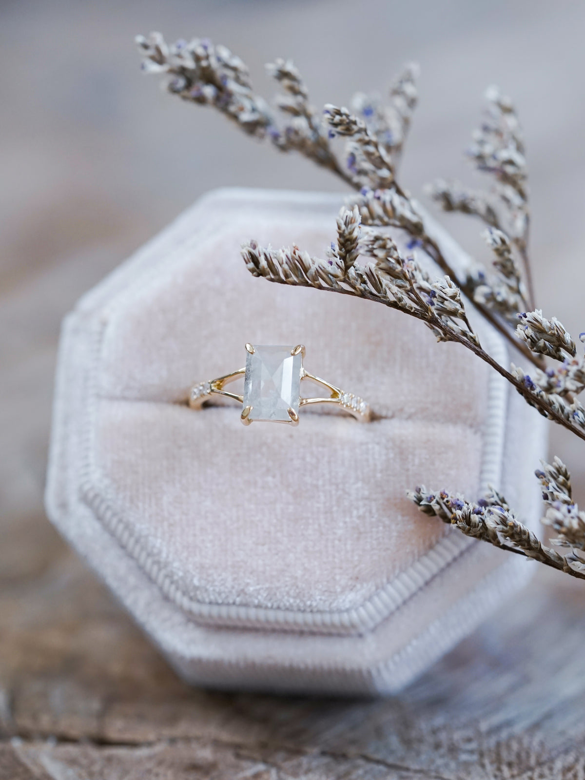Radiant Rose Cut Diamond Ring in Ethical Gold - Gardens of the Sun | Ethical Jewelry