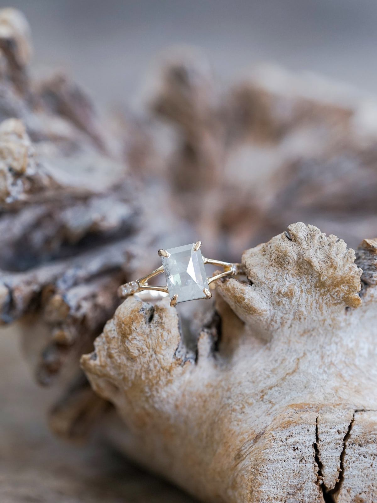 Radiant Rose Cut Diamond Ring in Ethical Gold - Gardens of the Sun | Ethical Jewelry
