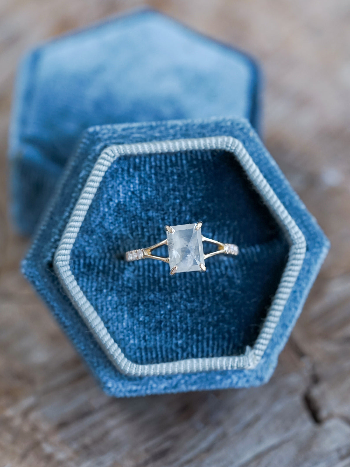 Radiant Rose Cut Diamond Ring in Ethical Gold - Gardens of the Sun | Ethical Jewelry
