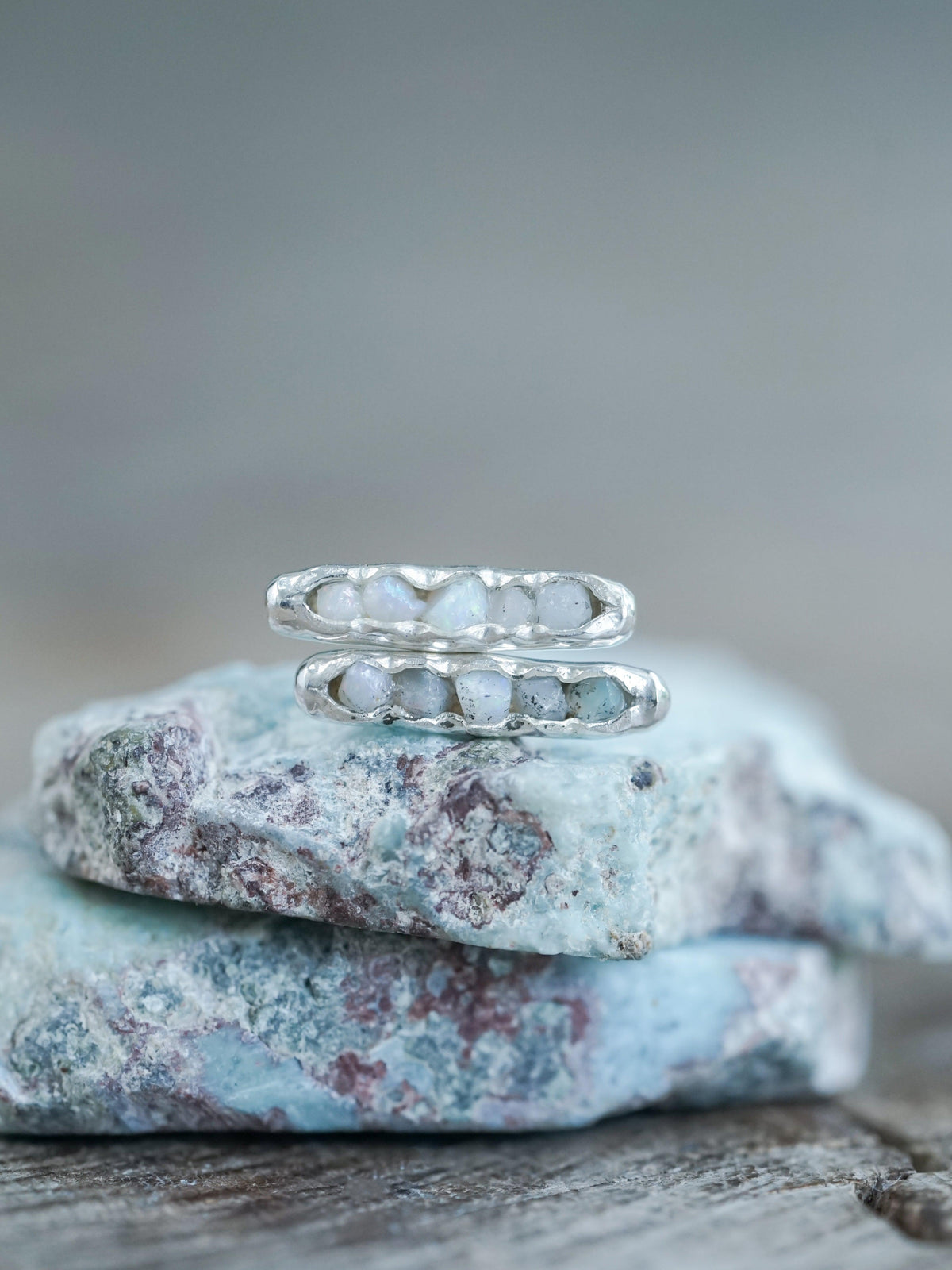 Raw Opal Earrings with Hidden Gems - Gardens of the Sun | Ethical Jewelry