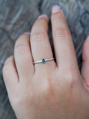 Rose Cut Blue Diamond Ring  - Gardens of the Sun | Ethical Jewelry