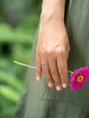 Rose Cut Blue Diamond Ring  - Gardens of the Sun | Ethical Jewelry