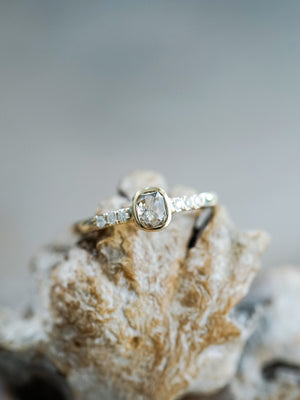 Rose Cut Champagne Diamond Ring in Ethical Gold - Gardens of the Sun | Ethical Jewelry