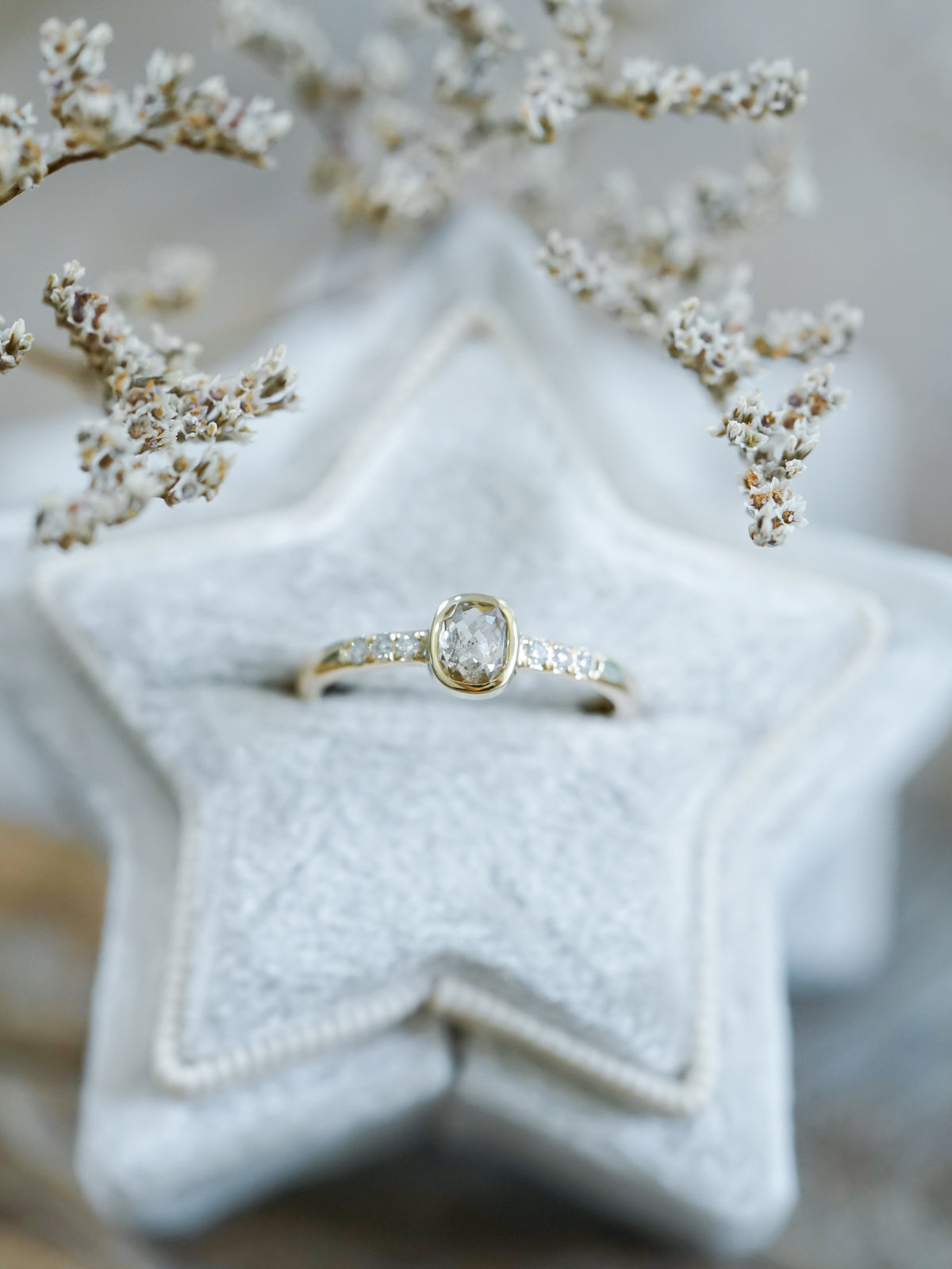 Rose Cut Champagne Diamond Ring in Ethical Gold - Gardens of the Sun | Ethical Jewelry