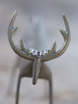 Rose Cut Montana Sapphire Ring Set in White Gold