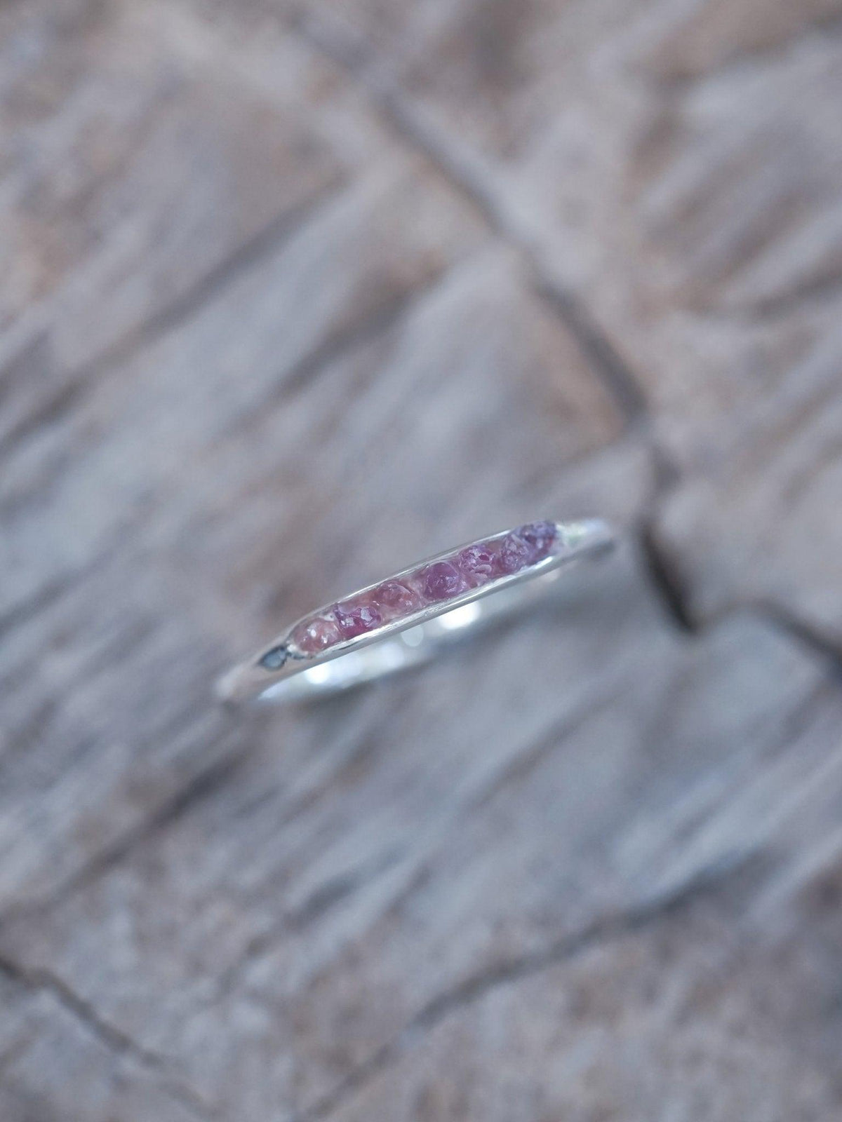 Rough Borneo Ruby Ring with Hidden Gems