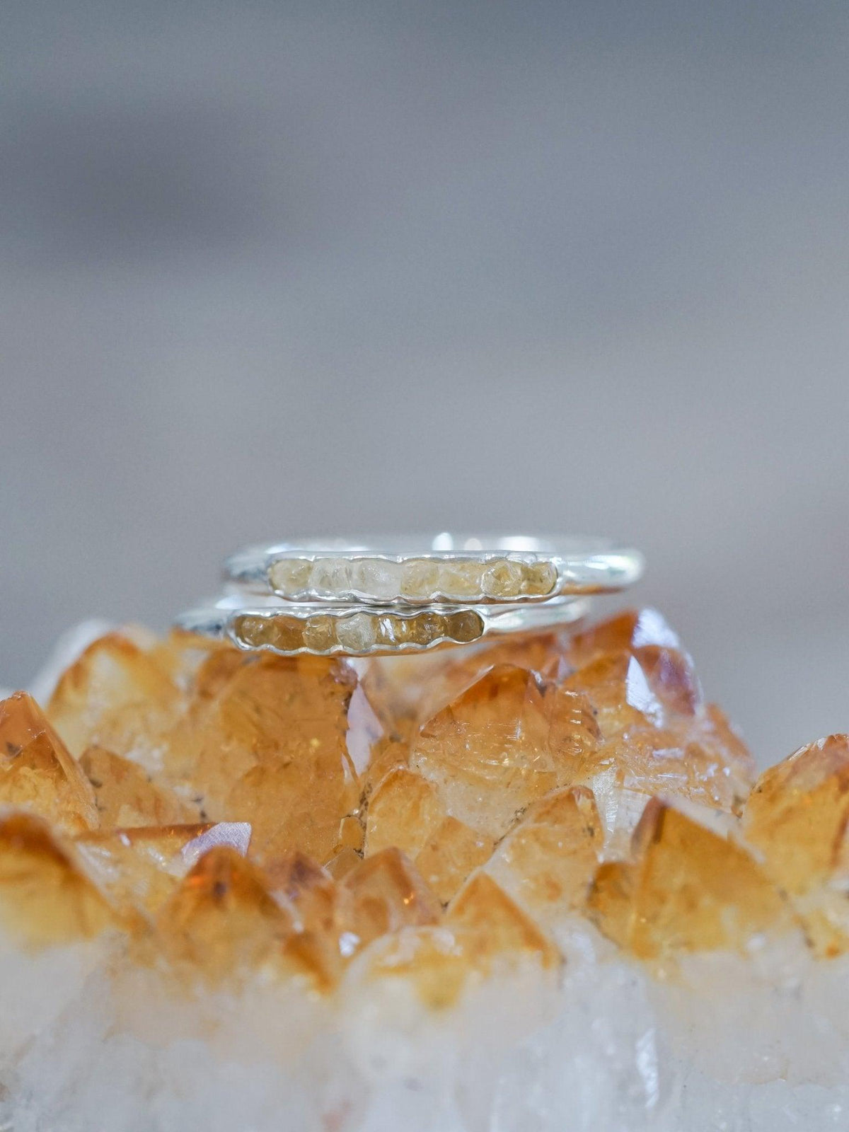 Rough Citrine Ring with Hidden Gems