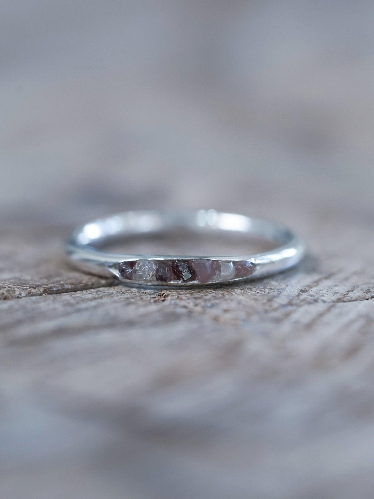 Rough Spinel Ring with Hidden Gems in recycled sterling silver