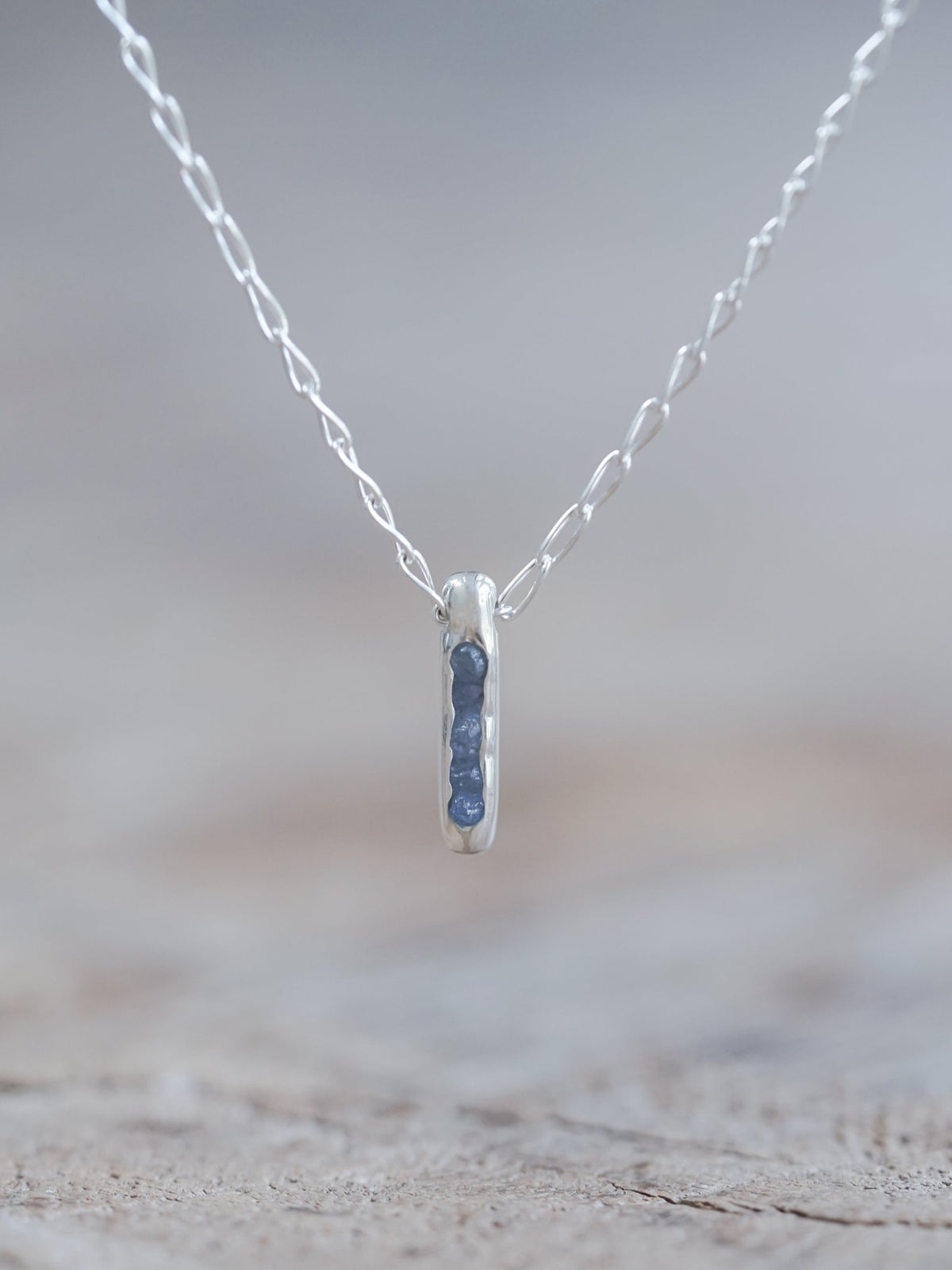 Rough Tanzanite Necklace with Hidden Gems