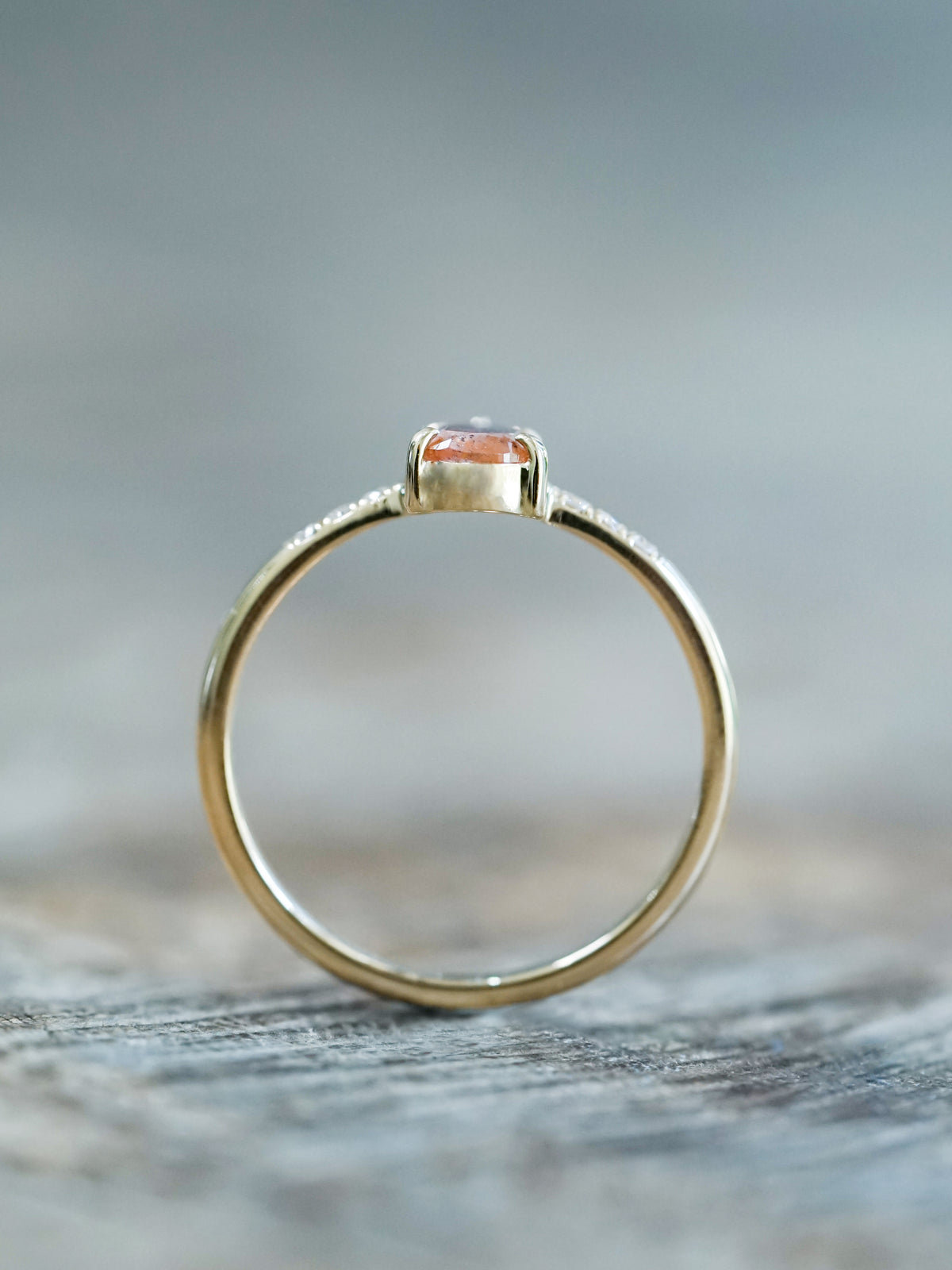 Rustic Pear Diamond Ring in Ethical Gold - Gardens of the Sun | Ethical Jewelry