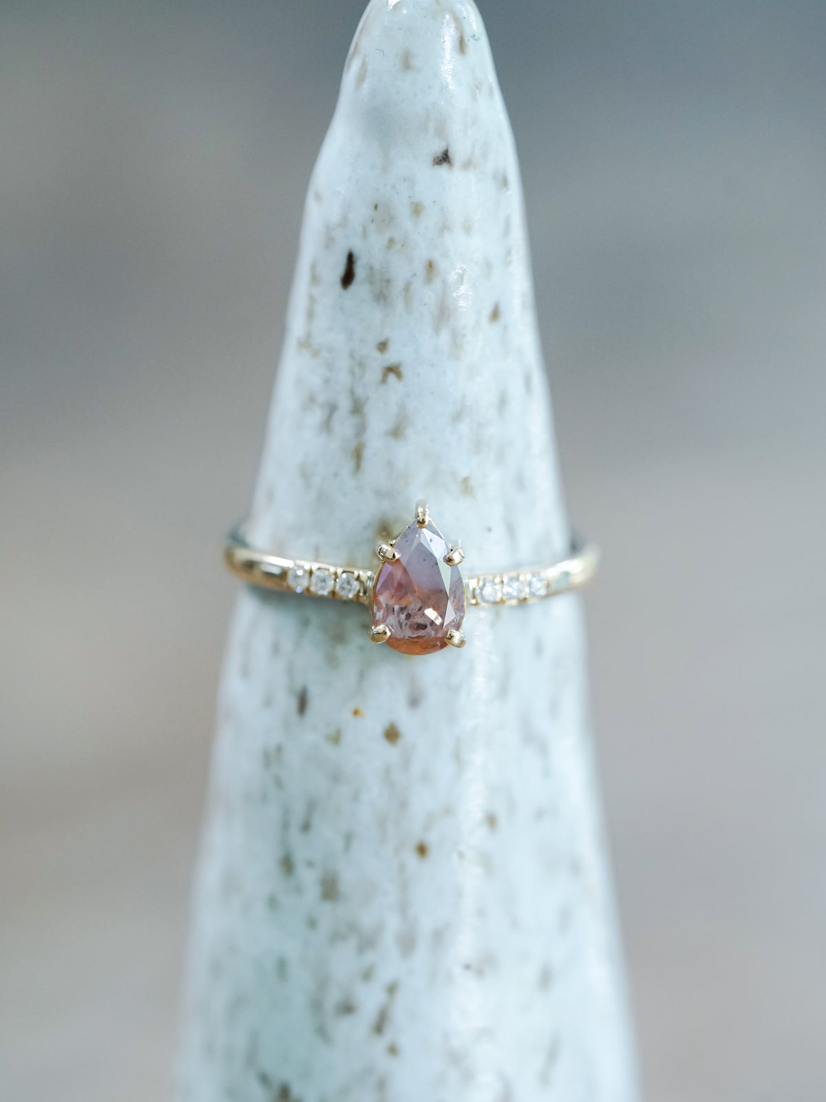 Rustic Pear Diamond Ring in Ethical Gold - Gardens of the Sun | Ethical Jewelry