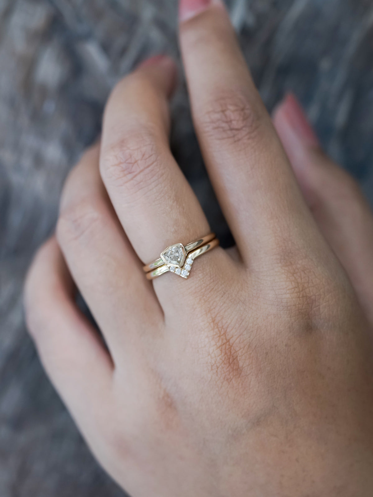 Shield Diamond Ring Set - Gardens of the Sun | Ethical Jewelry