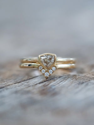 Shield Diamond Ring Set - Gardens of the Sun | Ethical Jewelry