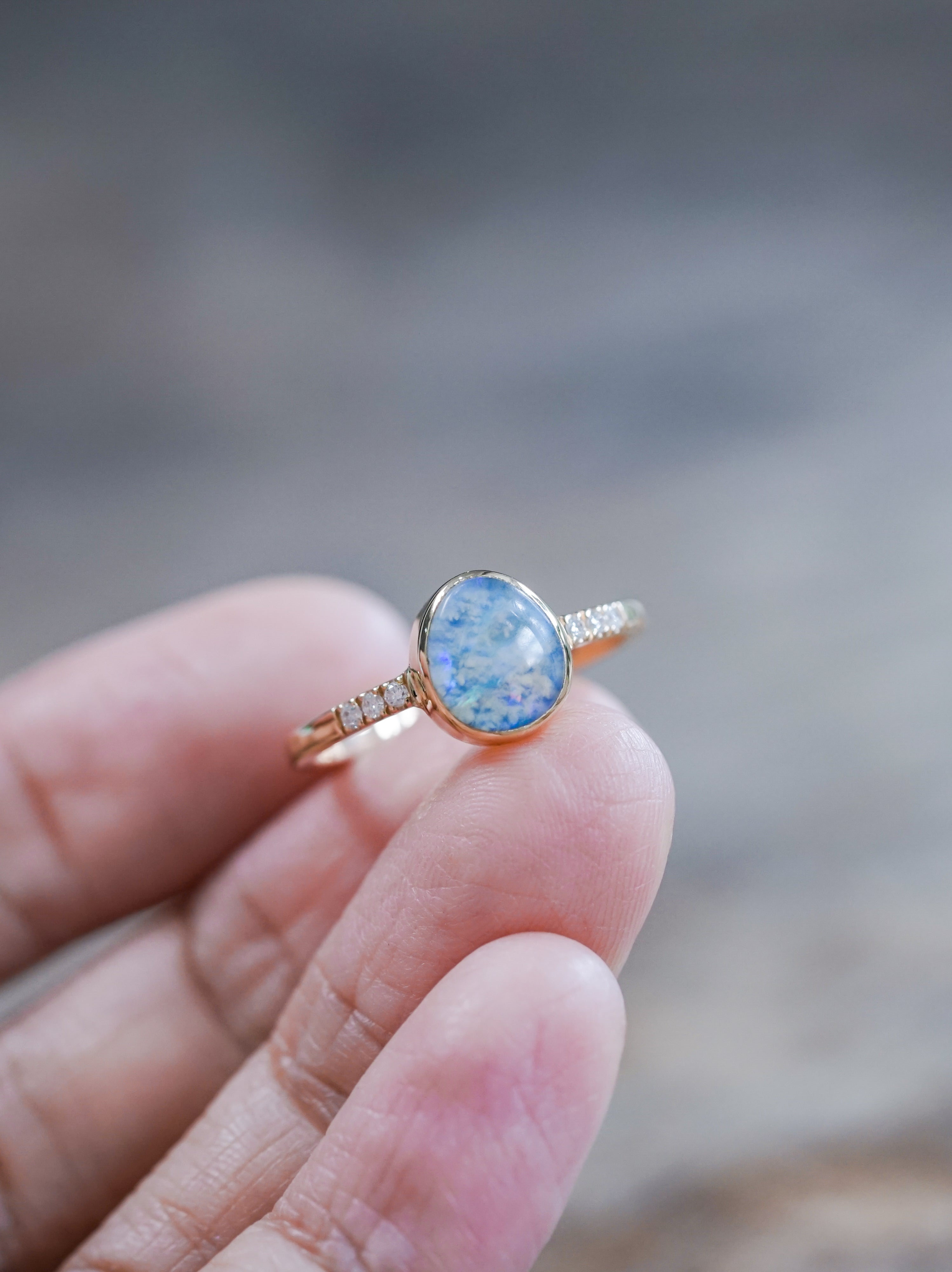 Ethical opal shop engagement ring