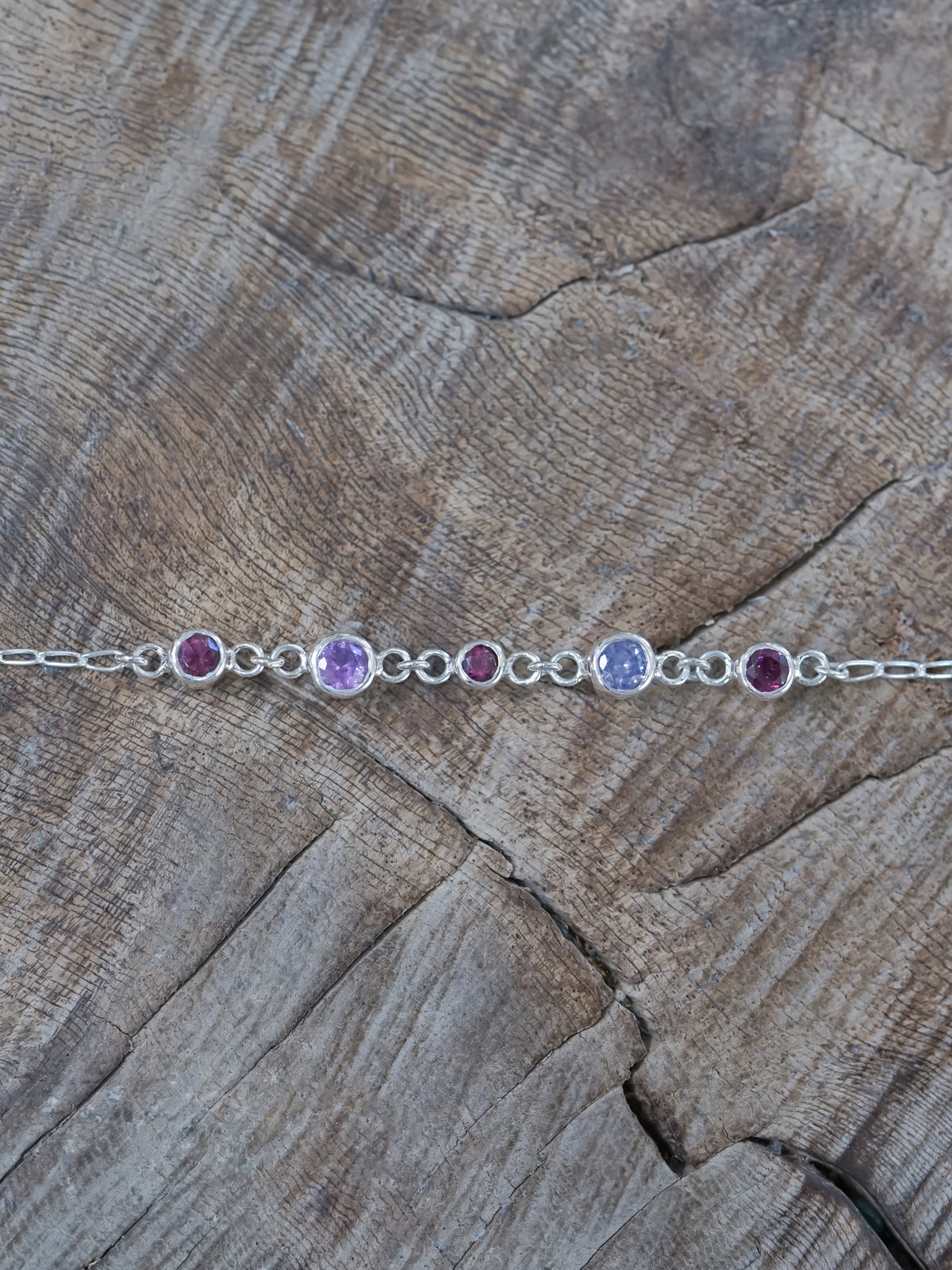 Garnet, Amethyst and Tanzanite Bracelet - Gardens of the Sun | Ethical Jewelry
