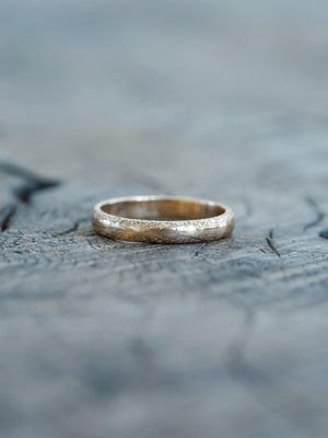 Thin and Plain Yellow Gold Wedding Band and Ring