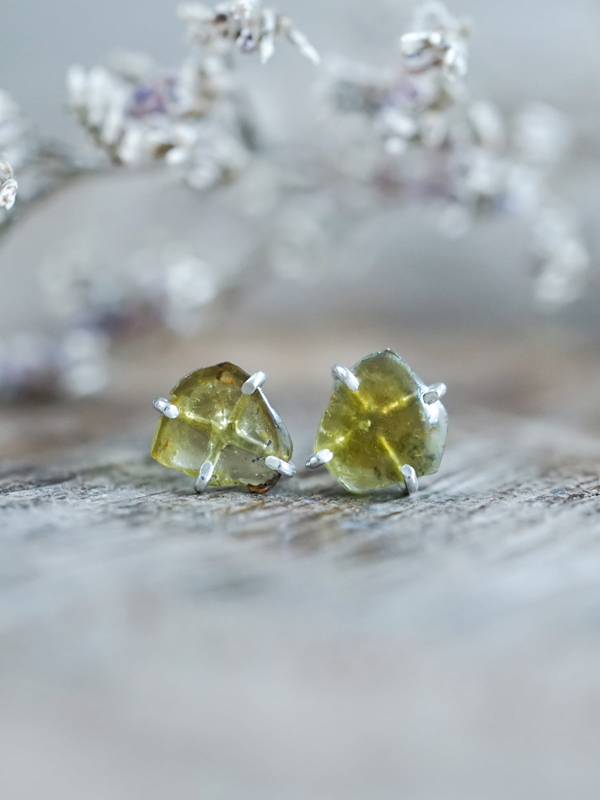 Tourmaline Slice Earrings - Gardens of the Sun | Ethical Jewelry