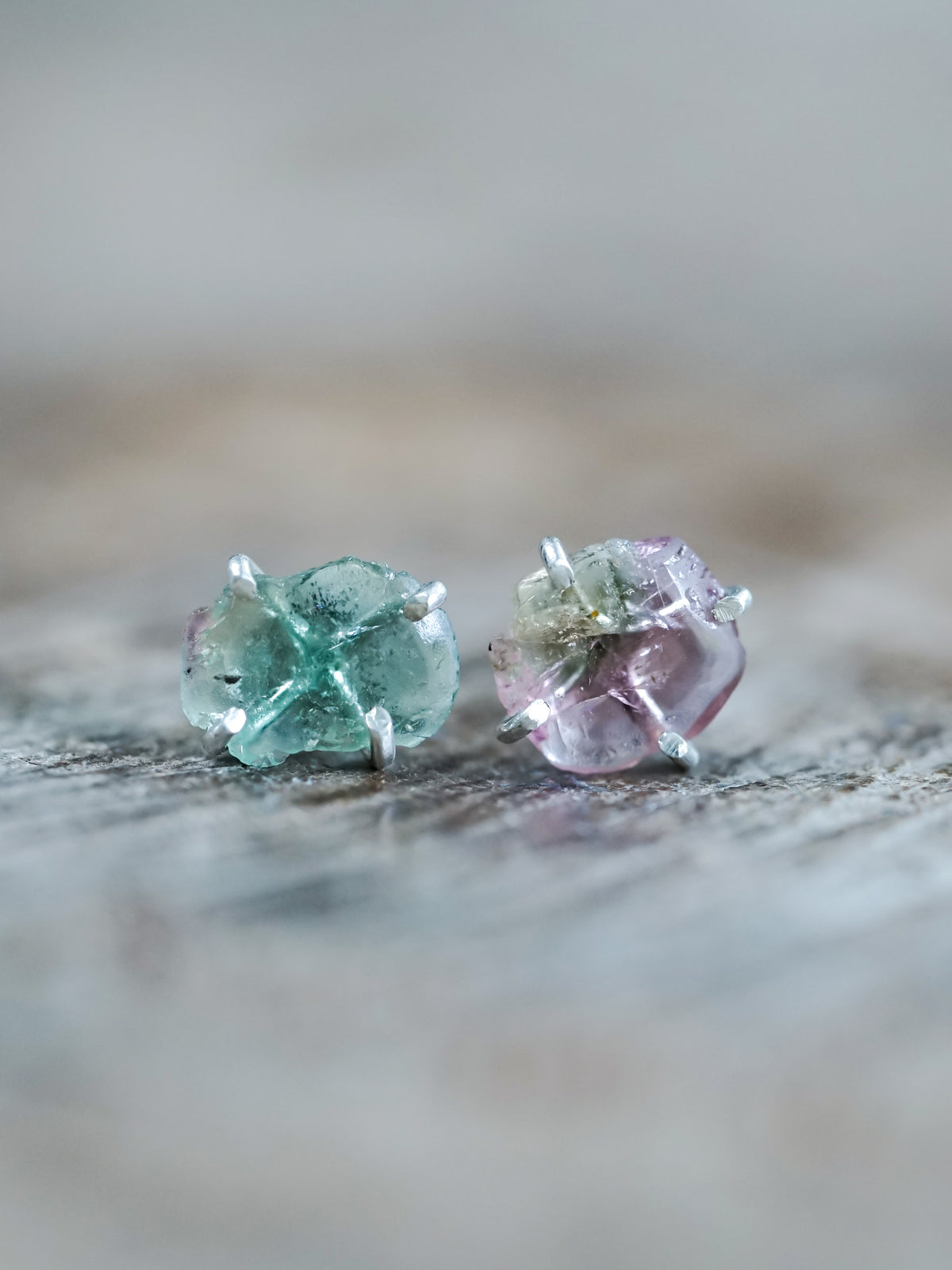 Tourmaline Slice Earrings - Gardens of the Sun | Ethical Jewelry