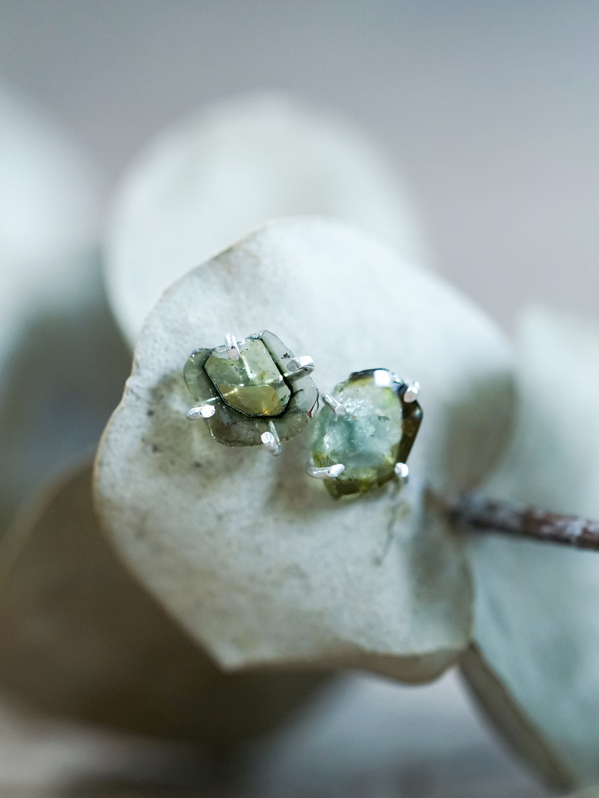 Tourmaline Slice Earrings - Gardens of the Sun | Ethical Jewelry