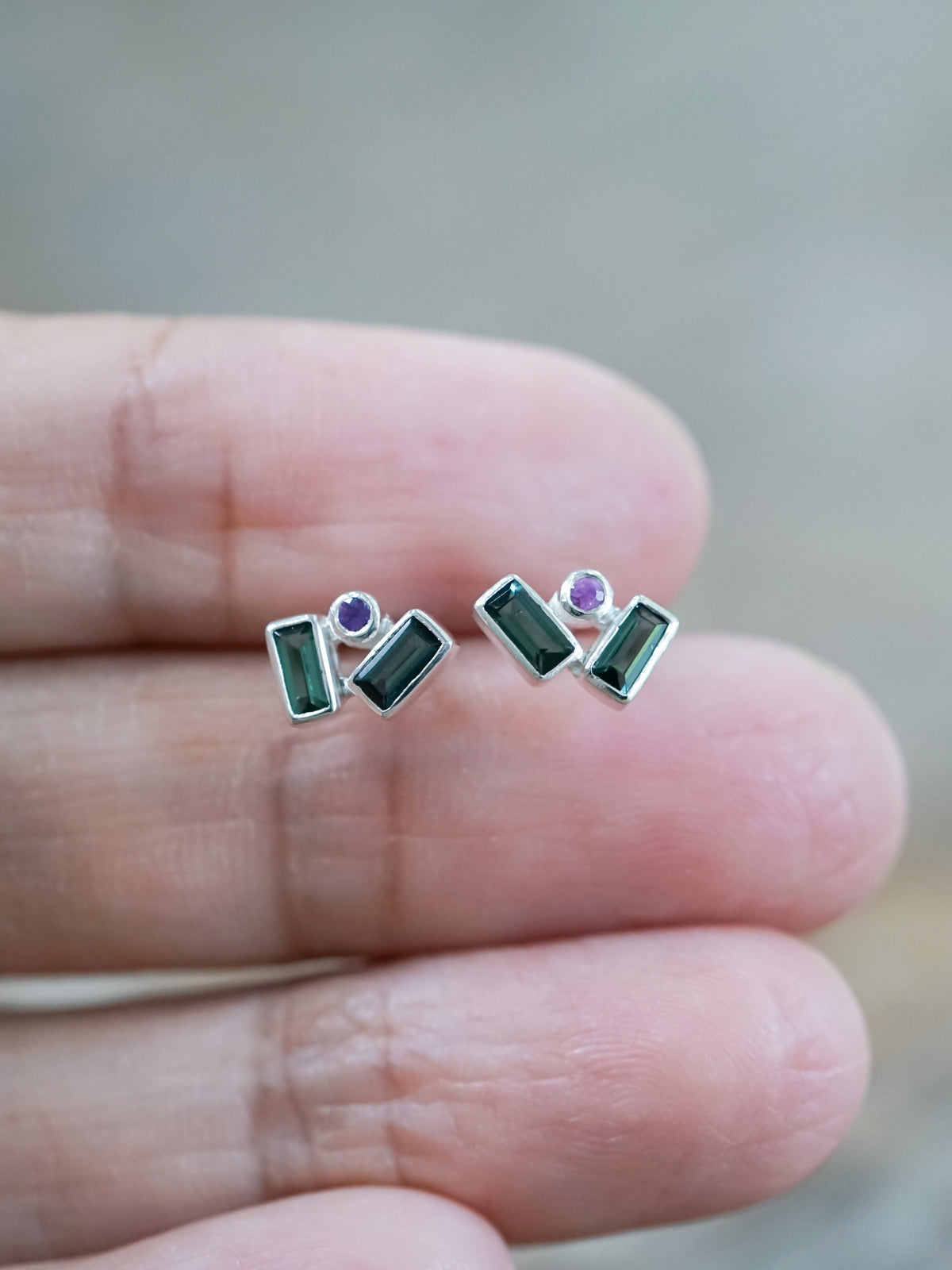 Tourmaline and Pink Sapphire Earrings - Gardens of the Sun | Ethical Jewelry