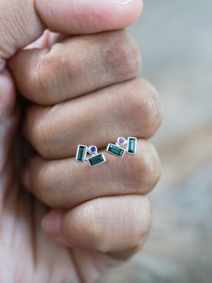 Tourmaline and Pink Sapphire Earrings - Gardens of the Sun | Ethical Jewelry