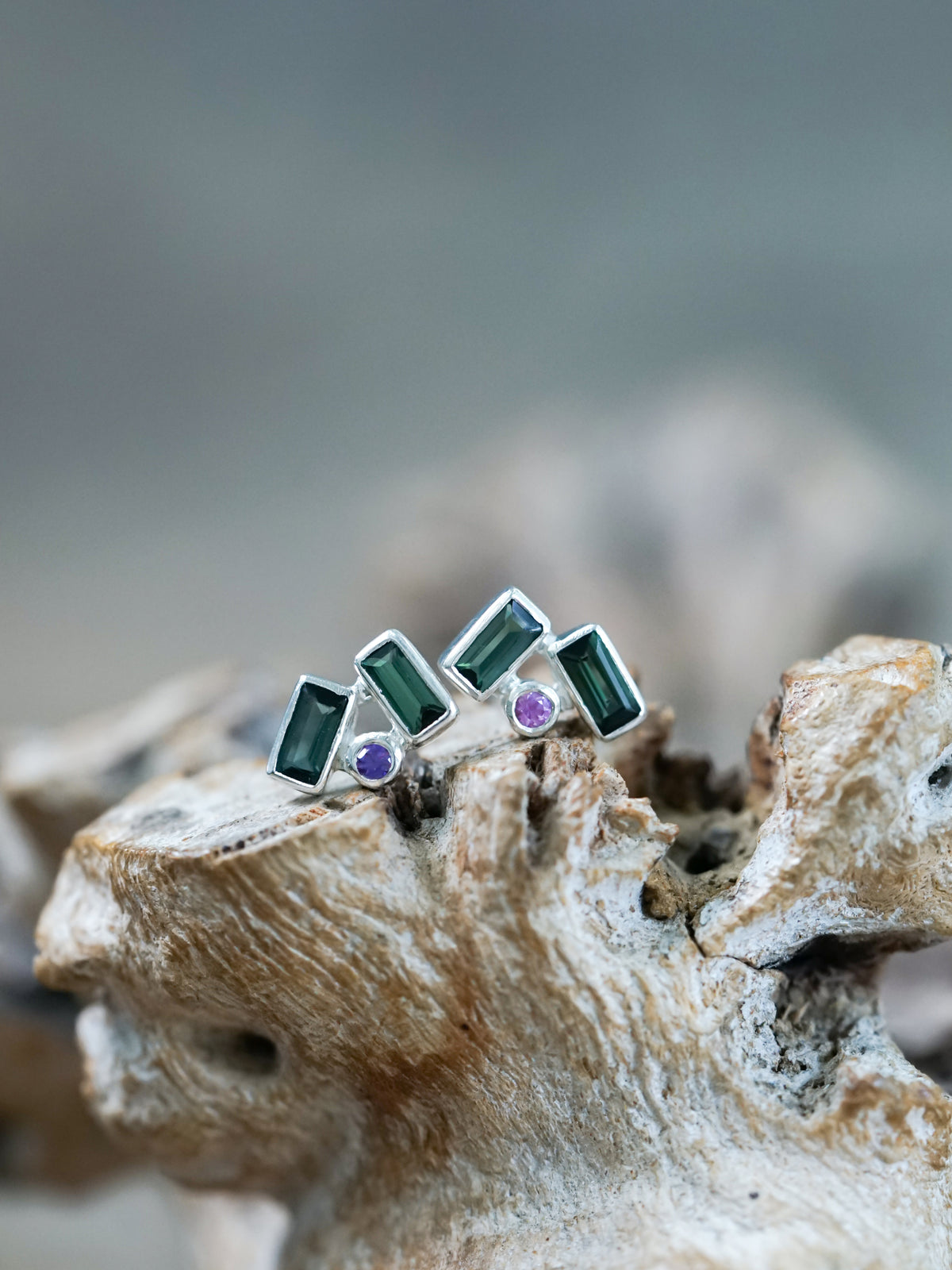 Tourmaline and Pink Sapphire Earrings - Gardens of the Sun | Ethical Jewelry