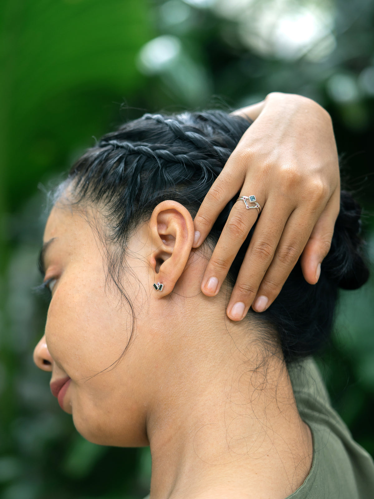 Tourmaline and Pink Sapphire Earrings - Gardens of the Sun | Ethical Jewelry