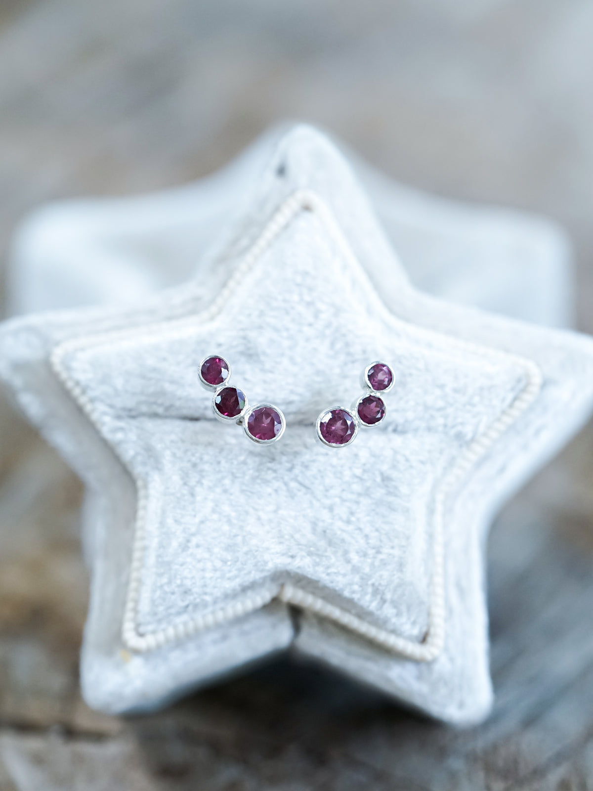 Triple Garnet Earrings - Gardens of the Sun | Ethical Jewelry