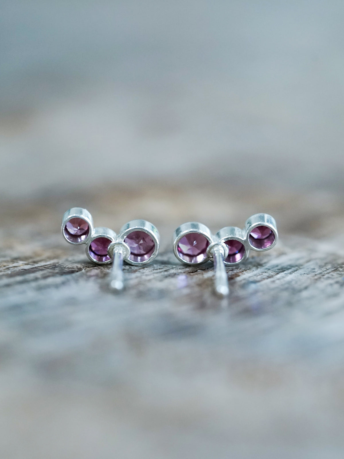 Triple Garnet Earrings - Gardens of the Sun | Ethical Jewelry