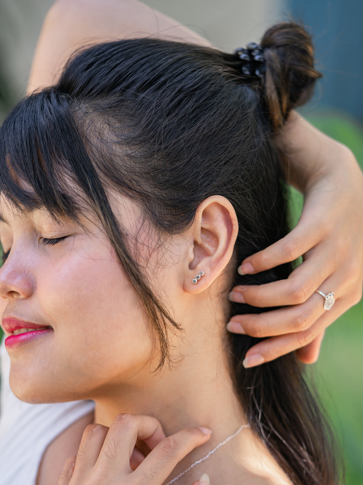 Triple Labradorite Earrings - Gardens of the Sun | Ethical Jewelry
