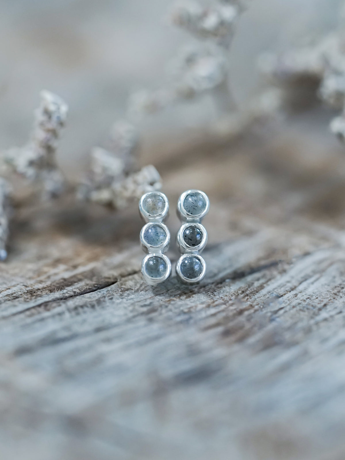 Triple Labradorite Earrings - Gardens of the Sun | Ethical Jewelry