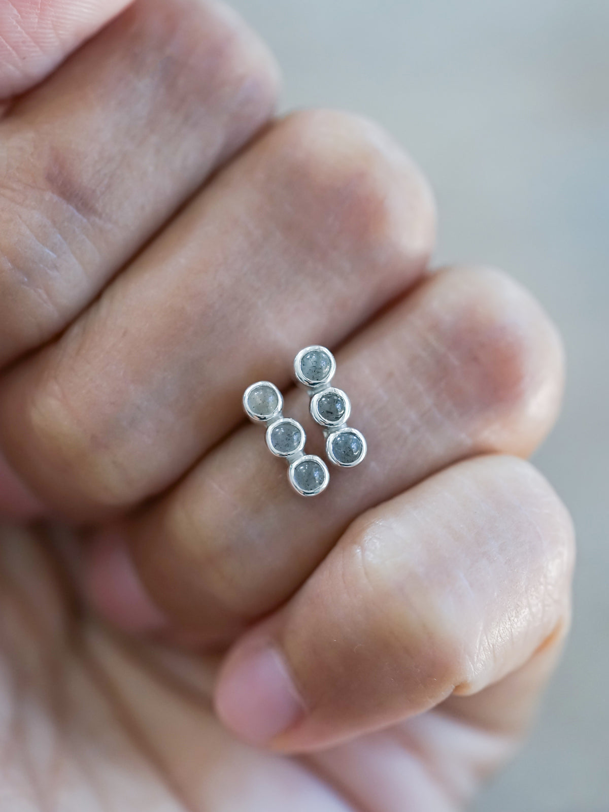 Triple Labradorite Earrings - Gardens of the Sun | Ethical Jewelry