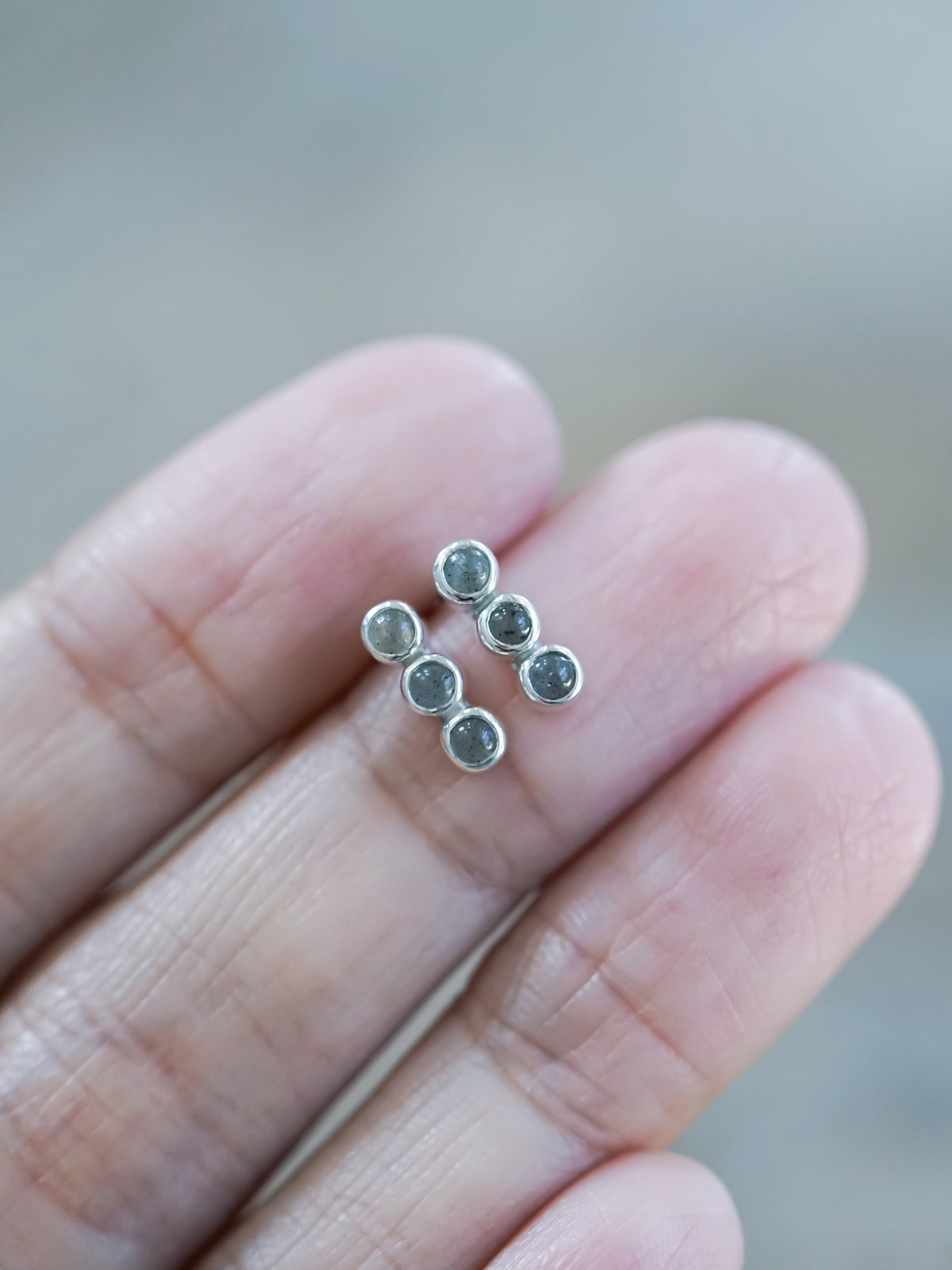 Triple Labradorite Earrings - Gardens of the Sun | Ethical Jewelry