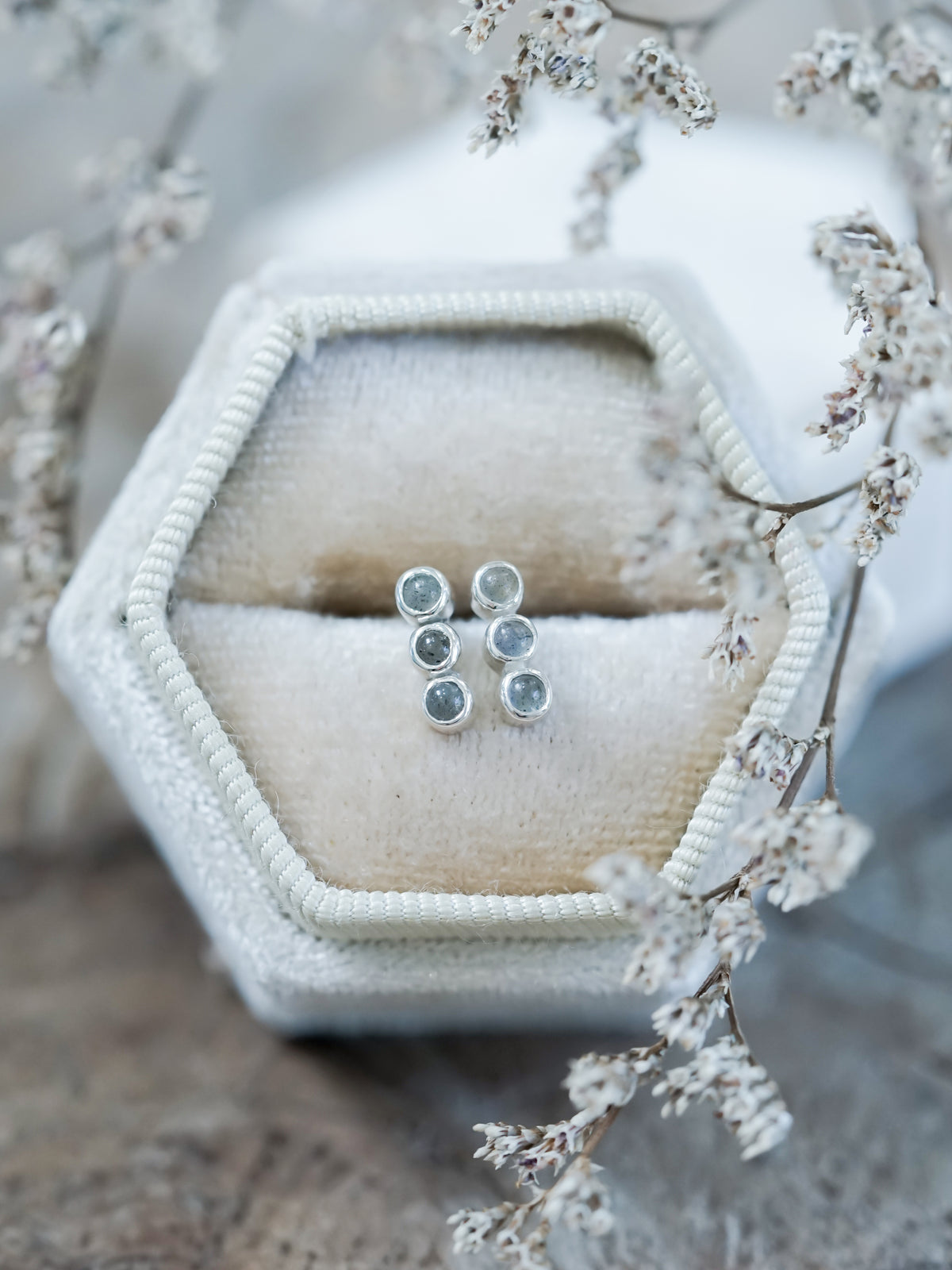 Triple Labradorite Earrings - Gardens of the Sun | Ethical Jewelry