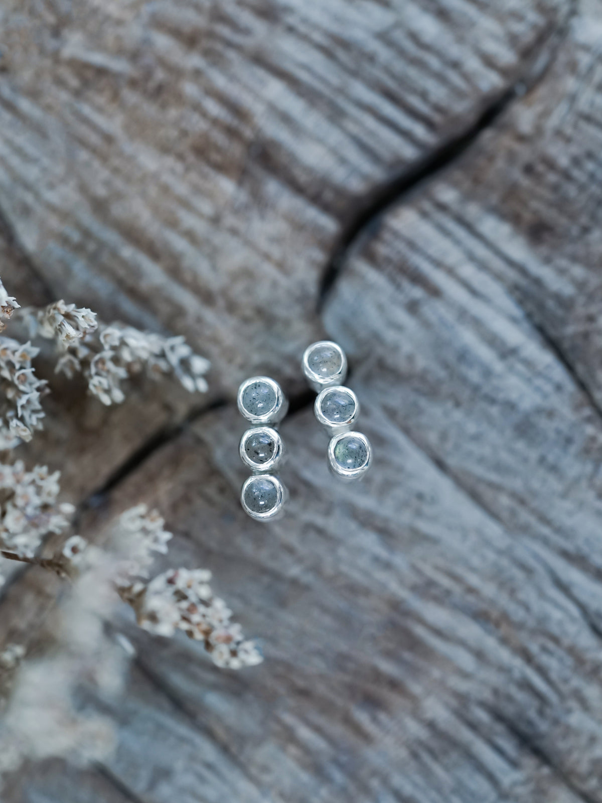 Triple Labradorite Earrings - Gardens of the Sun | Ethical Jewelry