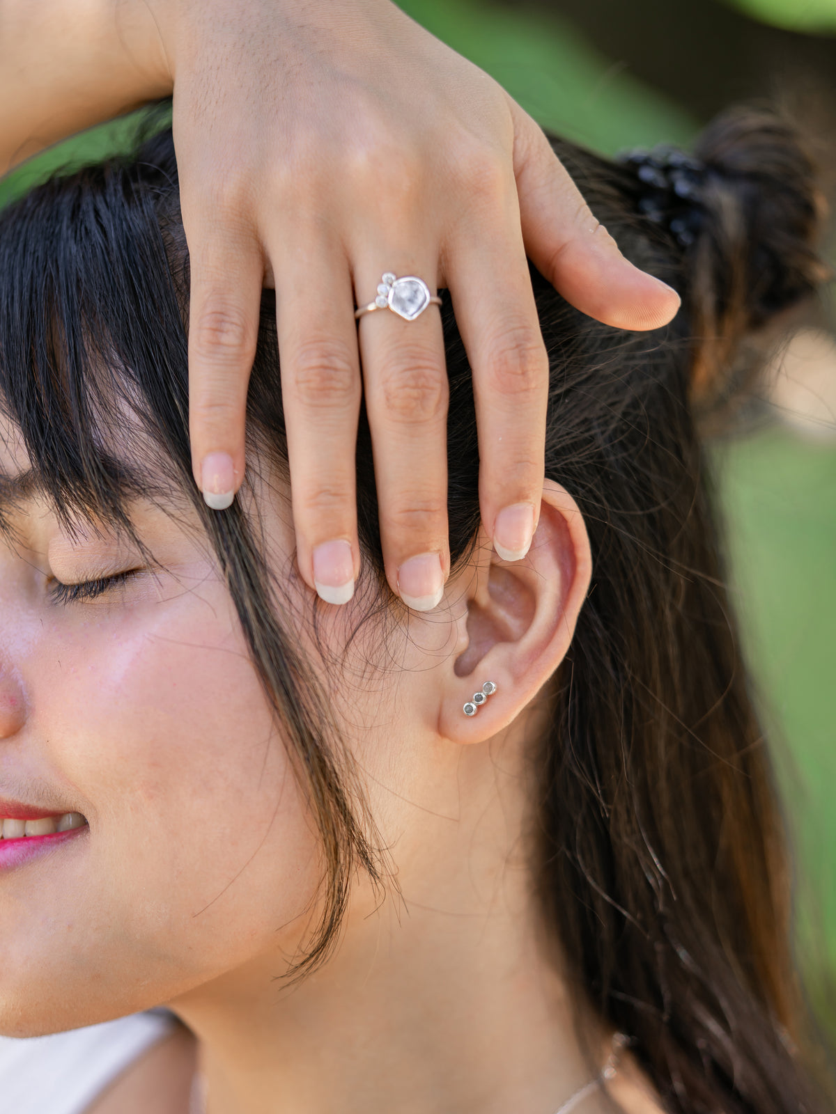 Triple Labradorite Earrings - Gardens of the Sun | Ethical Jewelry