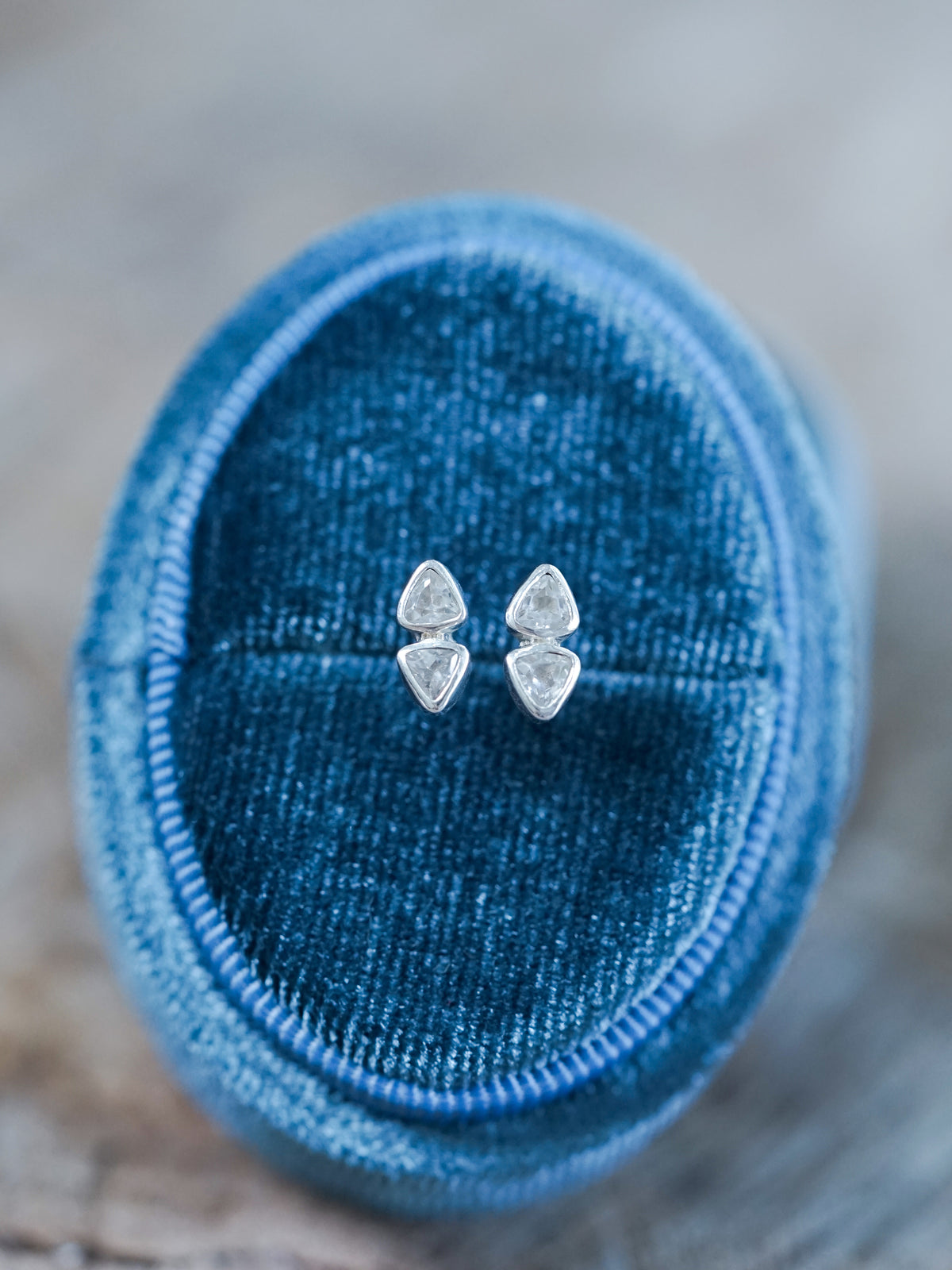 Triangle White Topaz Earrings - Gardens of the Sun | Ethical Jewelry