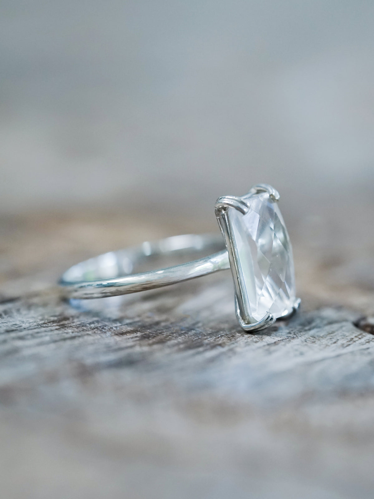 White Zircon Ring - Gardens of the Sun | Ethical Jewelry