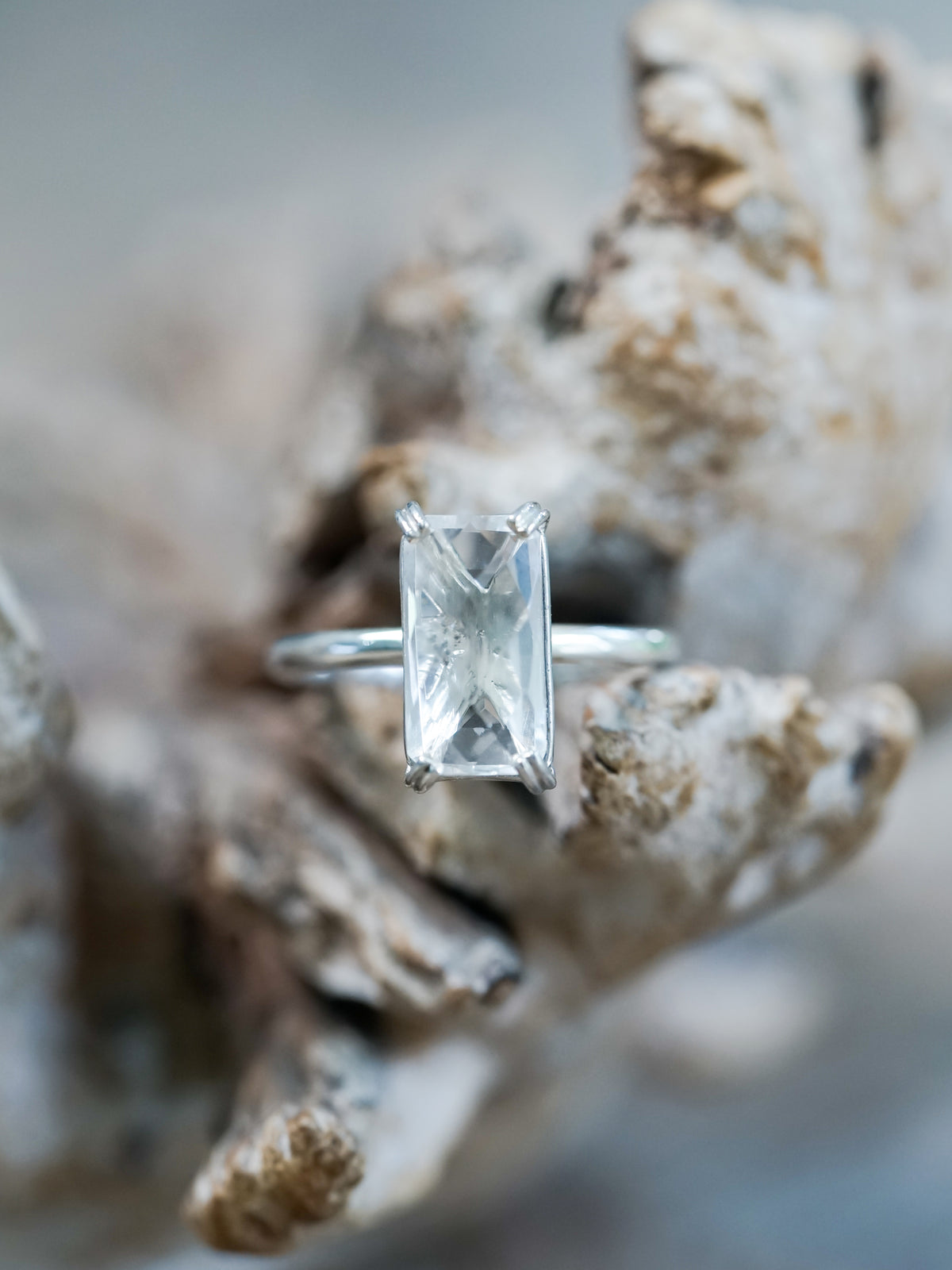 White Zircon Ring - Gardens of the Sun | Ethical Jewelry