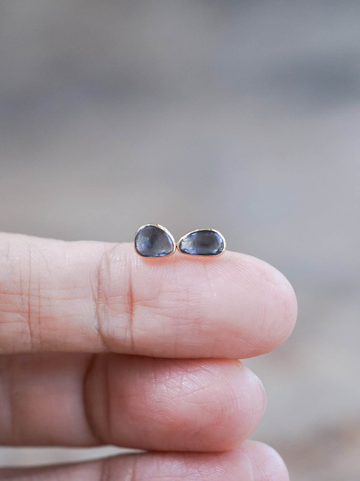 Yogo Sapphire Earrings in Ethical Gold - Gardens of the Sun | Ethical Jewelry