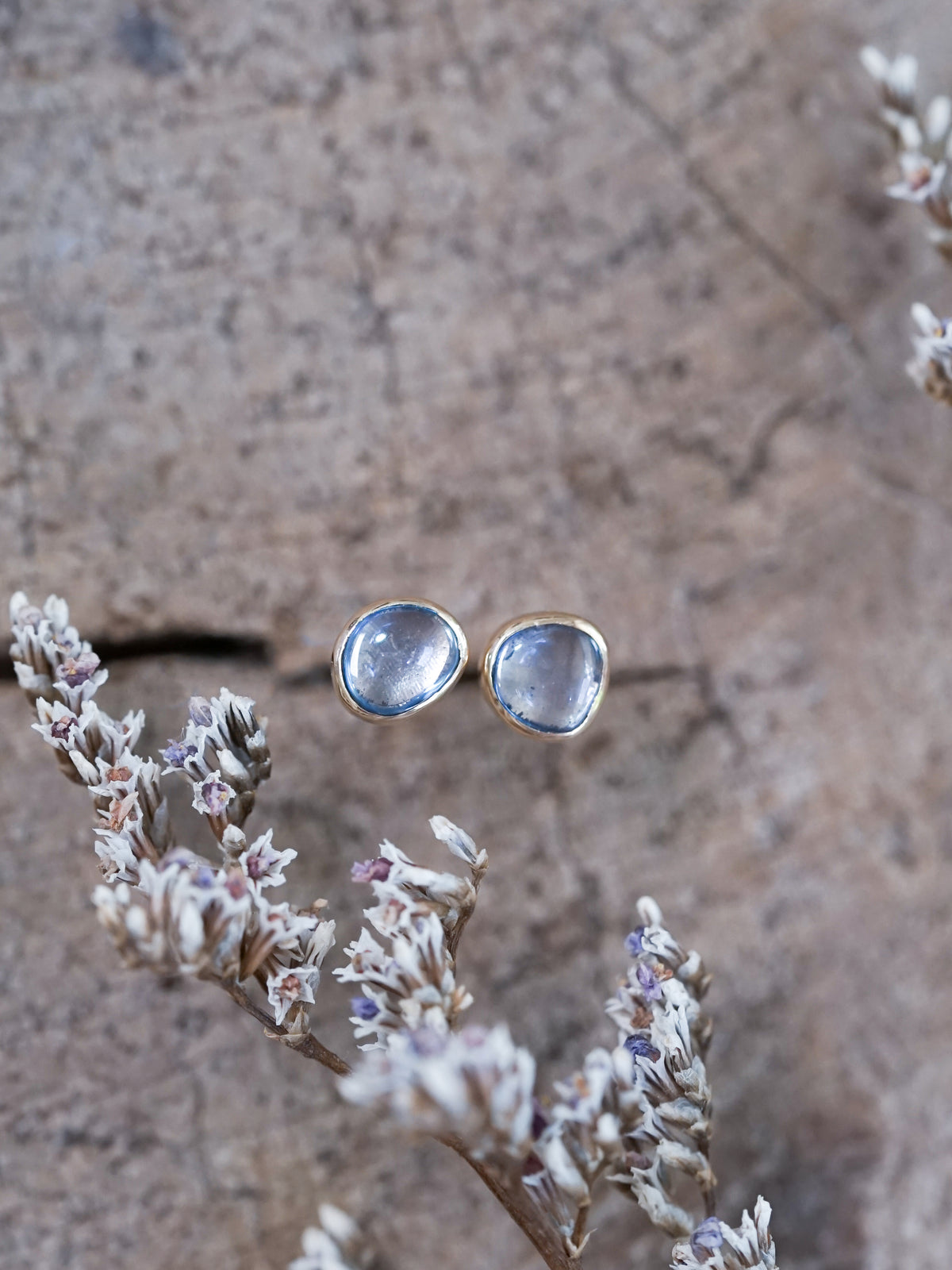 Yogo Sapphire Earrings in Ethical Gold - Gardens of the Sun | Ethical Jewelry