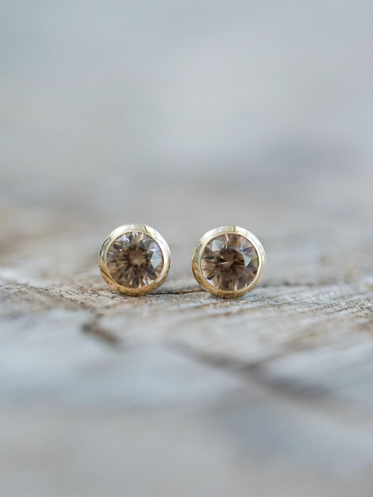 Zircon Earrings in Gold - Gardens of the Sun | Ethical Jewelry