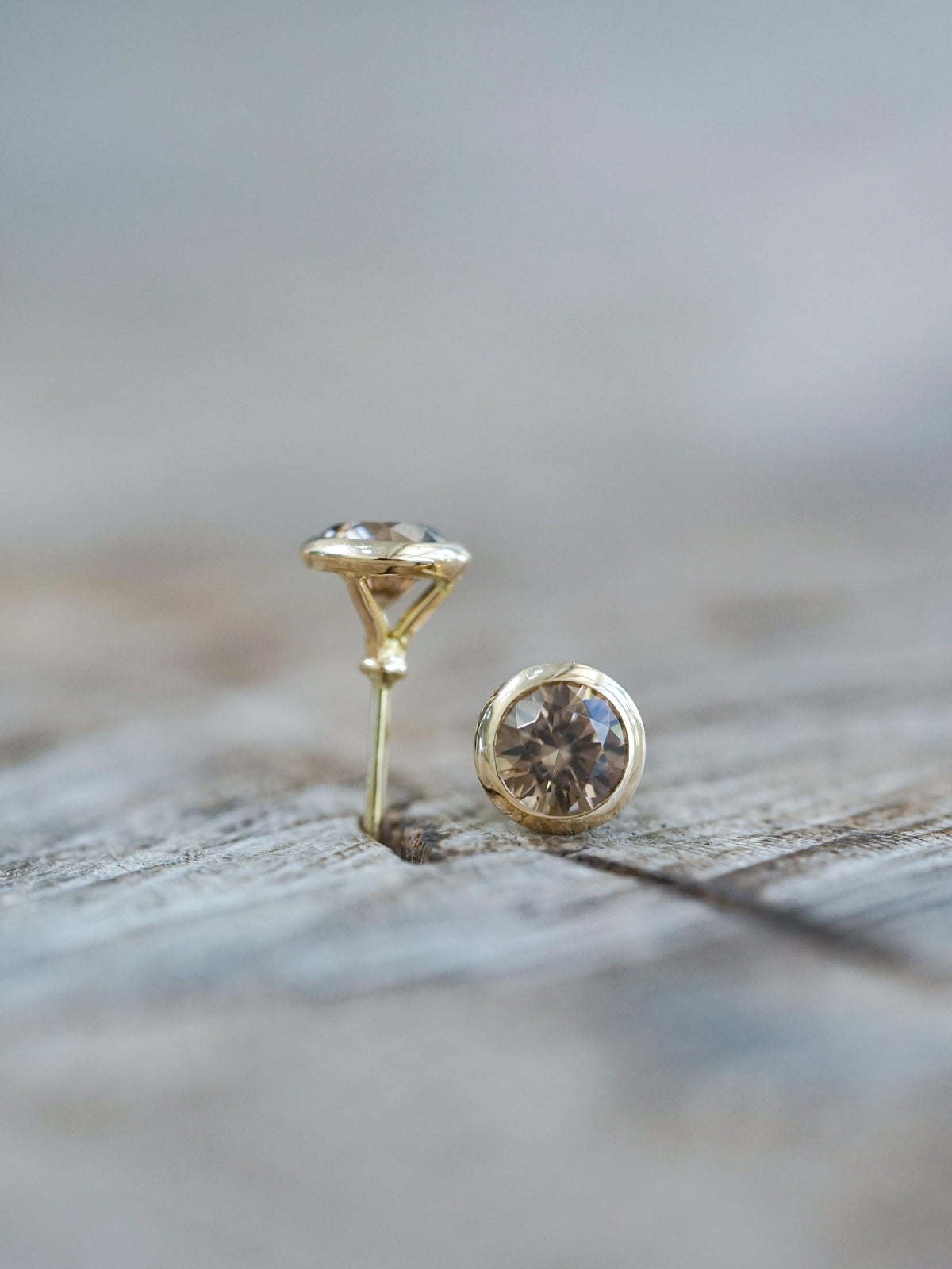 Zircon Earrings in Gold - Gardens of the Sun | Ethical Jewelry