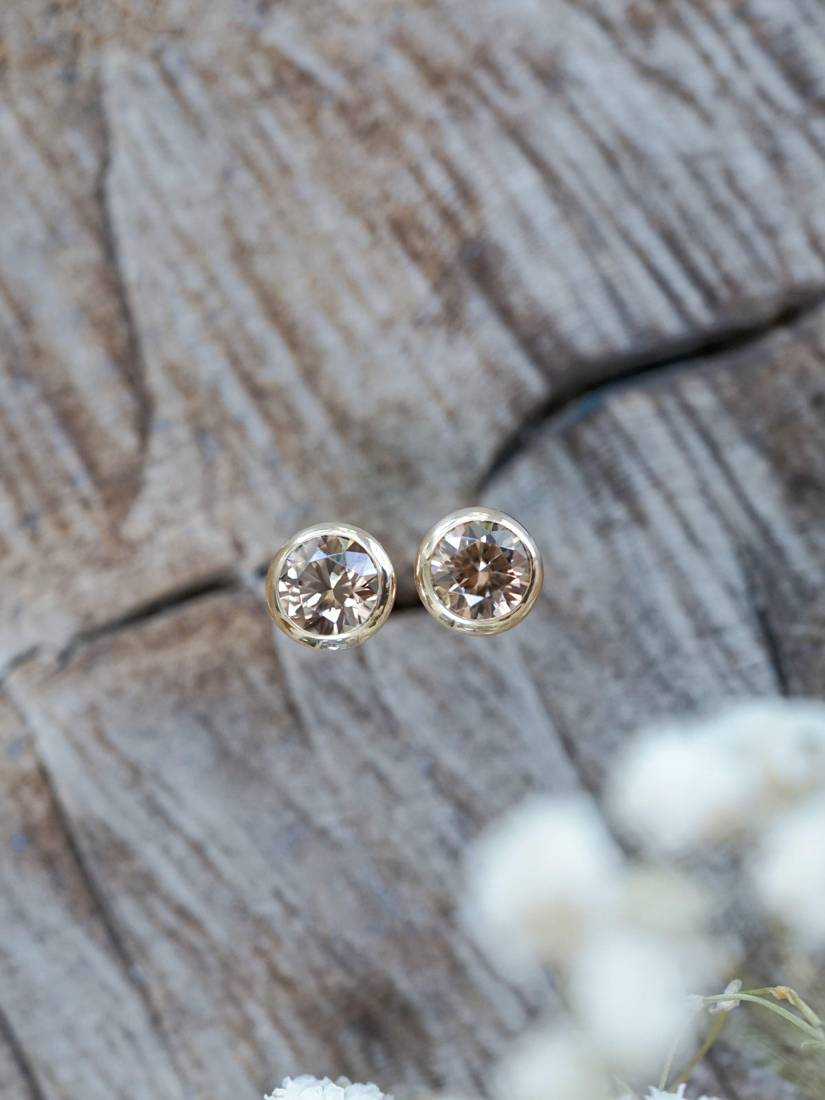 Zircon Earrings in Gold - Gardens of the Sun | Ethical Jewelry