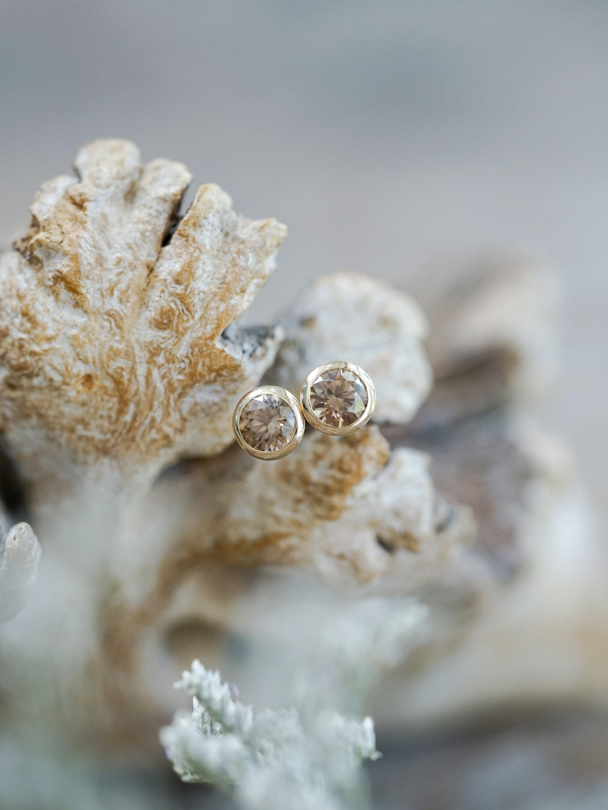 Zircon Earrings in Gold - Gardens of the Sun | Ethical Jewelry