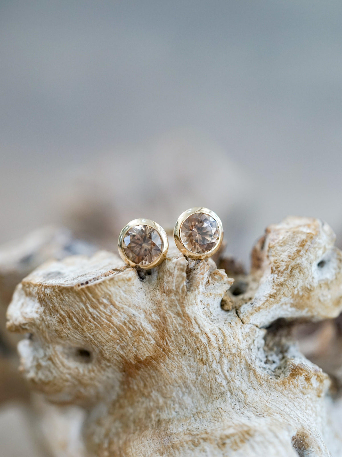 Zircon Earrings in Gold - Gardens of the Sun | Ethical Jewelry