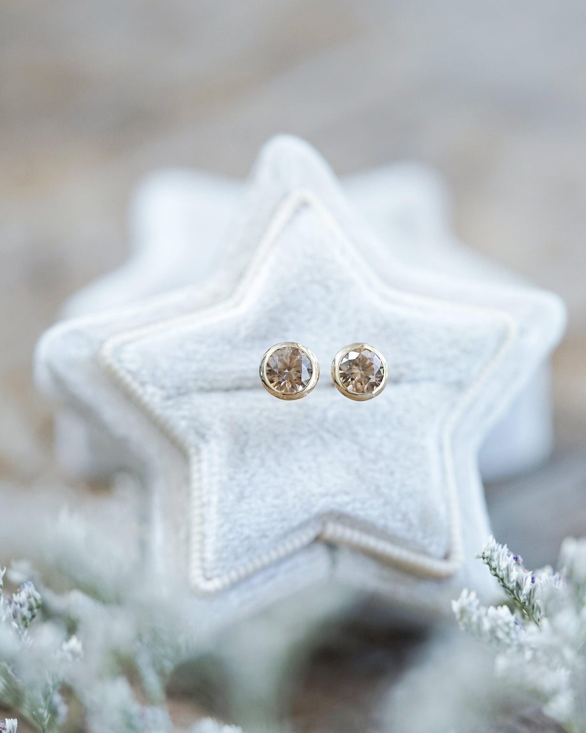 Zircon Earrings in Gold - Gardens of the Sun | Ethical Jewelry