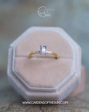 Lavender Sapphire and Diamond Ring in Ethical Gold